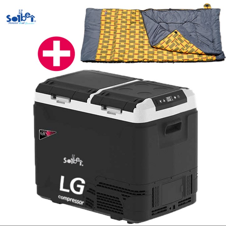 몬스터 듀얼 스마트 LG콤프 차량용 냉장고냉동고 점보 50L 60L/이동식 냉온장고/DC 12v 24v 차량용 캠핑 냉장고냉동고, 60L