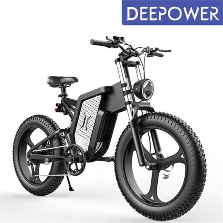 DEEPOWER 최신형 2000W 48V 25Ah 전기자전거 MTB 산악 자전거 20인치 팻바이크 7단 변속 - 쇼핑뉴스