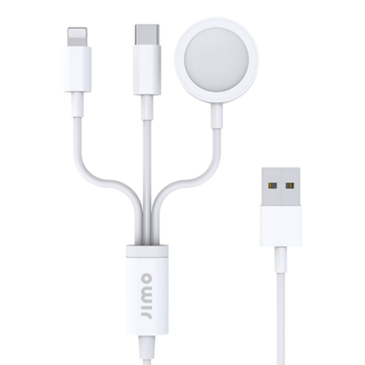 지모 아이폰 애플워치 3in1 멀티 충전 케이블, USB-A타입, 1개, 화이트(A타입)