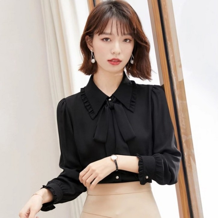 넬로넬리 스타일리쉬한 데일리 오피스룩 쉬폰 블라우스