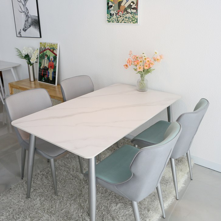 참갤러리 로아 4인 세라믹 1400 식탁 + 의자 4P 세트 방문설치