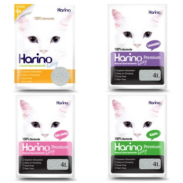 테비 하리노 고양이모래 4L X 6개 4종 7043975950