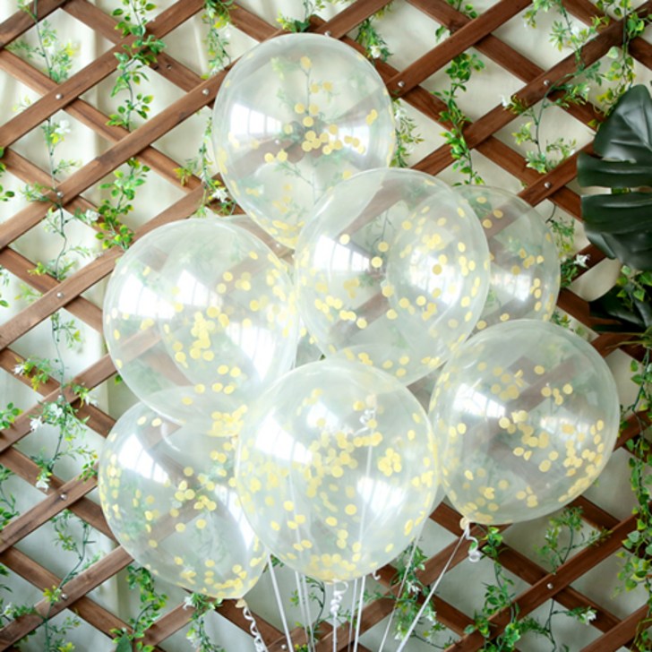 파티해 써클 컨페티풍선 20p  손펌프 랜덤발송 컬링리본  스펀지닷 세트