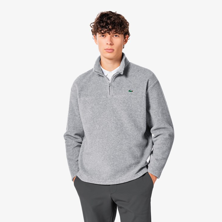 라코스테 남성용 플리스 반집업