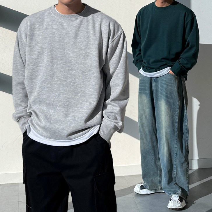 남자 남성 고퀄리티 특양 면 좋은 원단 오버 루즈핏 맨투맨