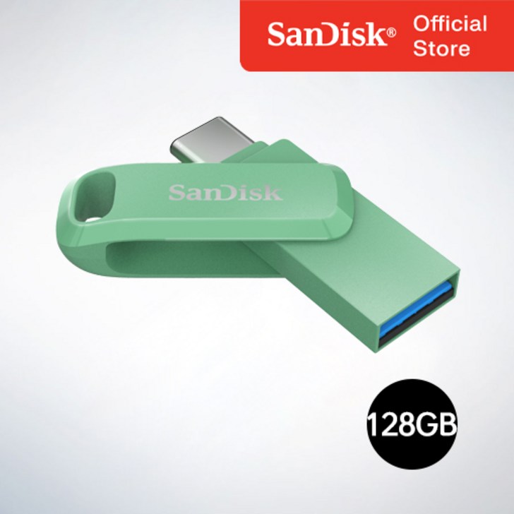샌디스크 USB 메모리 Ultra Dual Go 울트라 듀얼 고 TypeC OTG USB 3.1 SDDDC3 128GB   압생트그린