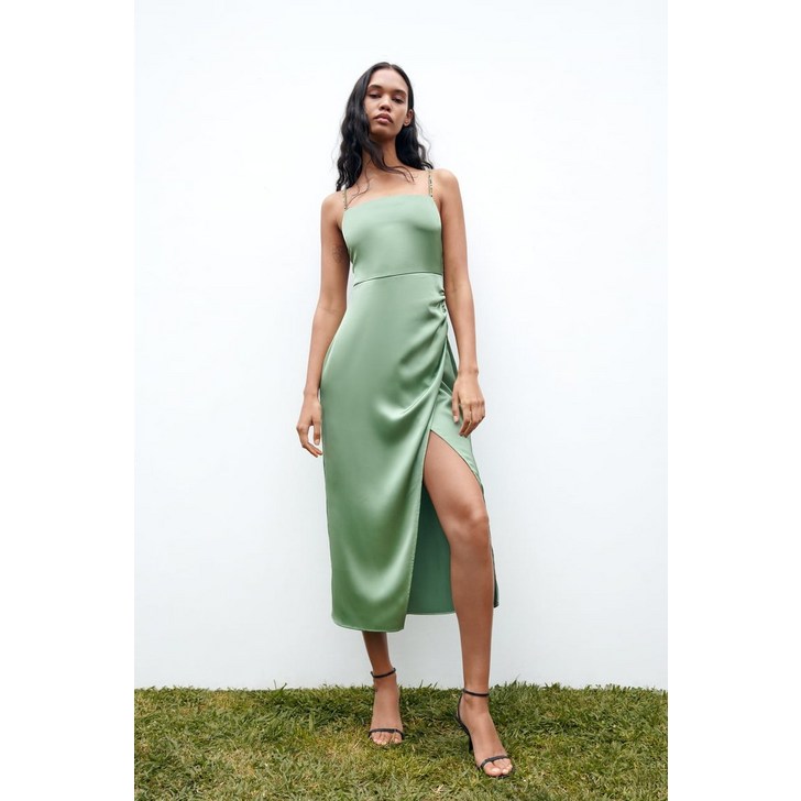 ZARA 비드 자라 새틴 드레스 원피스 캐주얼 7765899