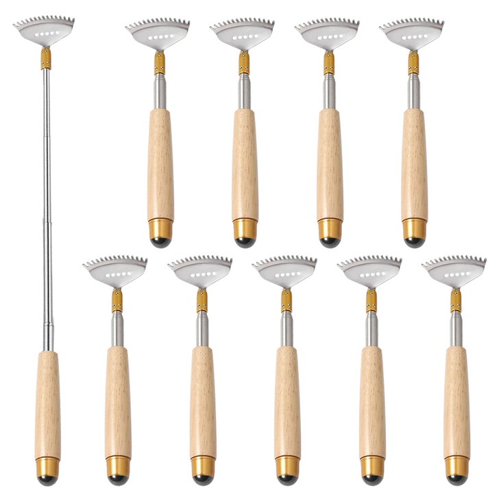 원목 자석 롤러볼 손잡이 스텐 안테나 5단 효자손 G타입, 단일색상, 10개