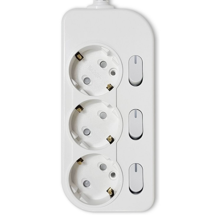 레디네스 국산 접지 개별스위치 3구 멀티탭 절전형 KC인증 멀티콘센트 16A