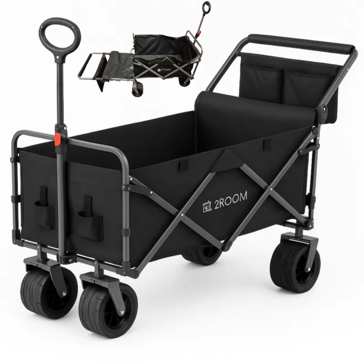 2ROOUM 접이식 캠핑 마트 폴딩 카트, 특대형 확장 16263103cm