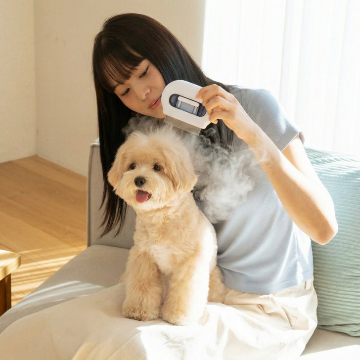 타이니무무 강아지 애견 미스트 얼굴 눈꼽 빗, 1개, 내츄럴 화이트