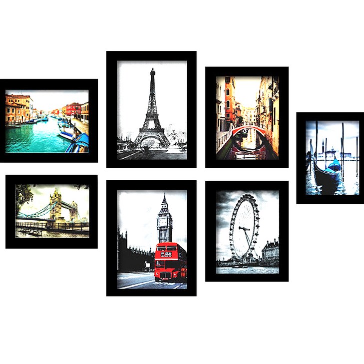 퍼니즈 북유럽 뉴액자 블랙04 7종  양면폼 세트