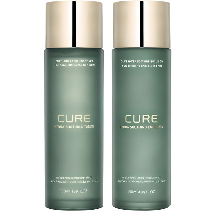 김정문알로에 큐어 하이드라 수딩 에멀젼 130ml 토너 130ml