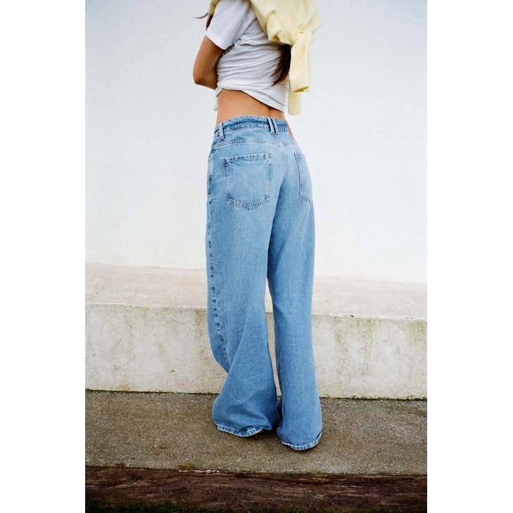 매장정품 자라 ZARA JEANS Z1975 WIDE LEG LONG LENGTH 하이웨이스트 - 라이트 블루 6164061406 1883653