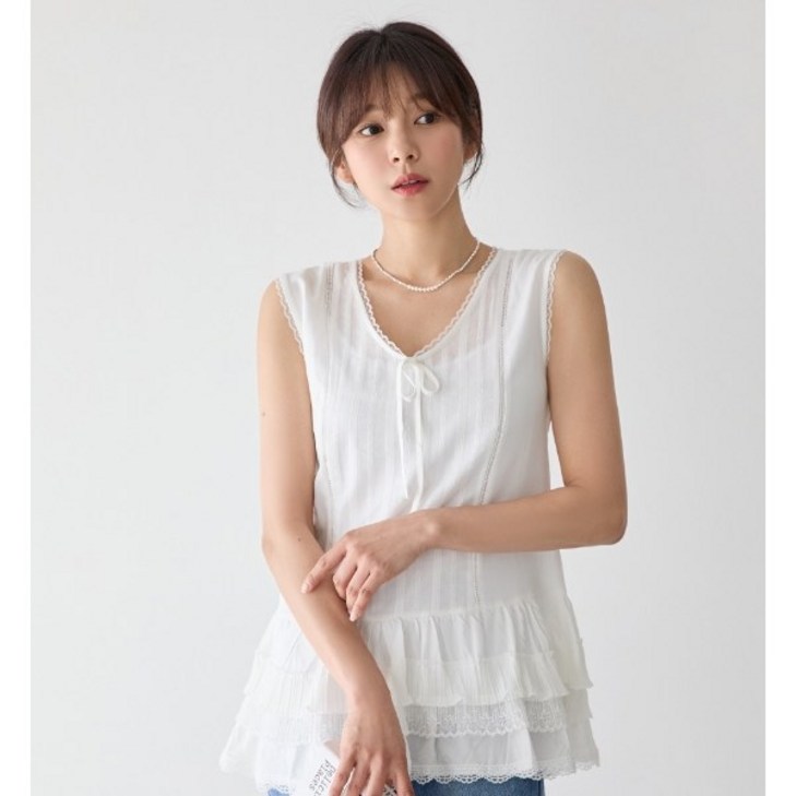 닌나난나오후2시전 주문시 당일출고셀리 레이어드 나시 원피스Free5566 여성 데일리룩 미시룩 티셔츠