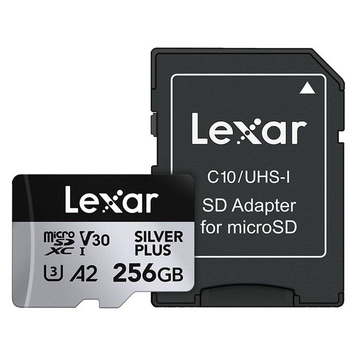 렉사 Professional Silver PLUS 마이크로SD 메모리카드, 256GB, 1개 렉사 Professional Silver PLUS 마이크로SD 메모리카드, 256GB, 1개