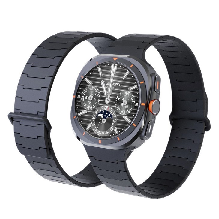 캘릭스 갤럭시워치 호환 실리콘 버클링 마그네틱 스트랩 밴드 시계줄, 차콜블랙, 1개