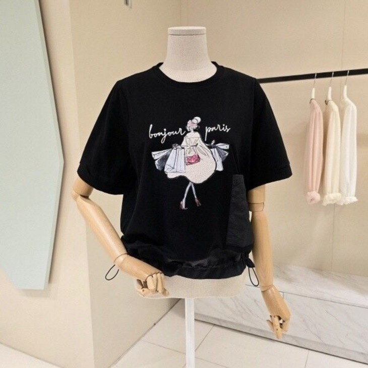 데스틸스트링 걸 레터링 라운드티셔츠D2523TS3099 622886