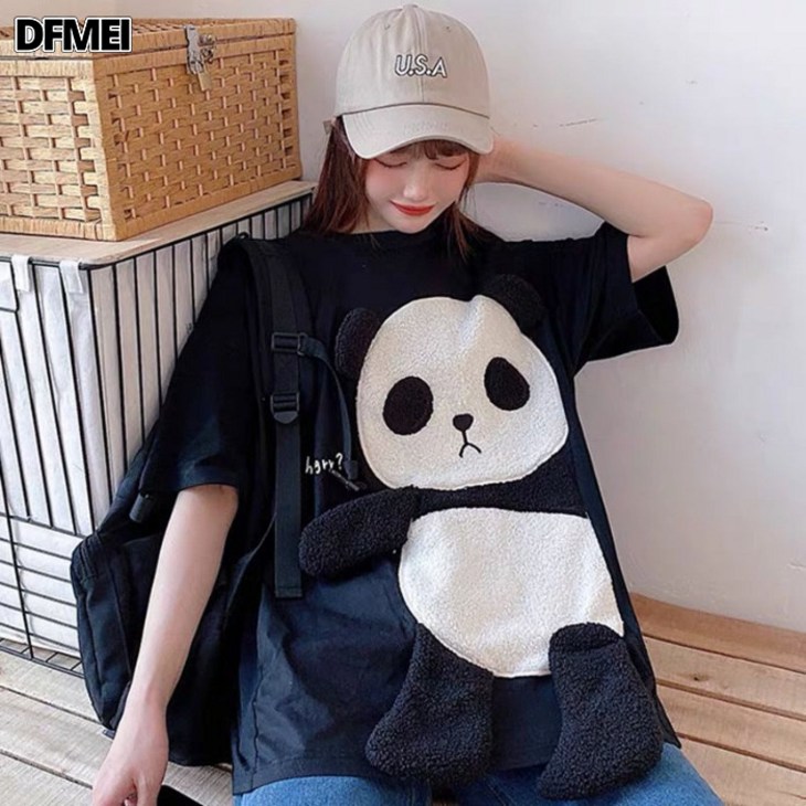 DFMEI 반팔 티셔츠 ins 루즈핏 탑