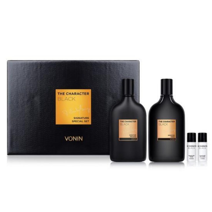 보닌 더 캐릭터 블랙 시그니처 2종 세트 스킨 에멀전 LGCare Vonin The Character Black Skin Emulsion, 1개