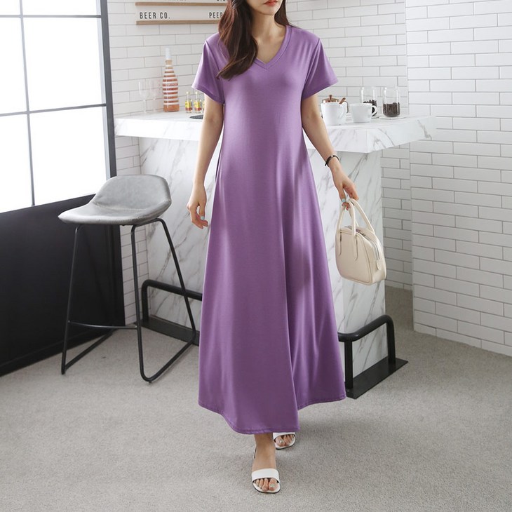 아이엠수디바 V넥 롱원피스