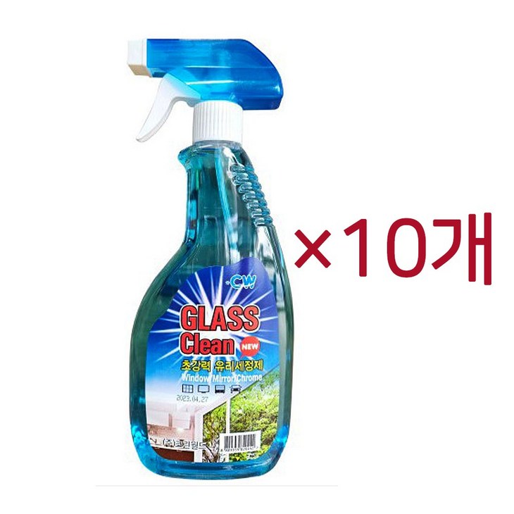 이지크린 유리세정제 유리창청소도구 유리닦이 크린월드, 600ml, 10개