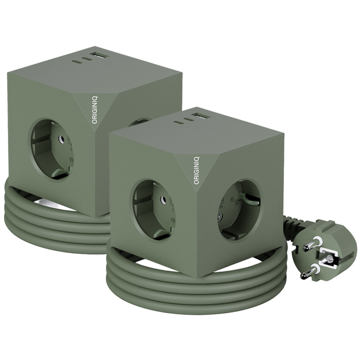 오리지니크 고속충전 고용량 멀티어댑터 USB 유선 멀티탭 1.5m 2개 세트, 딥그린X2개유선1.5M, 1개, 1.5m