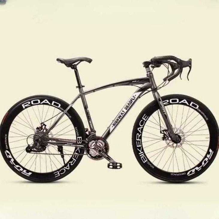 레이싱 변속 자전거 로드 남녀 학생 26인치, 24단 매트 그레이