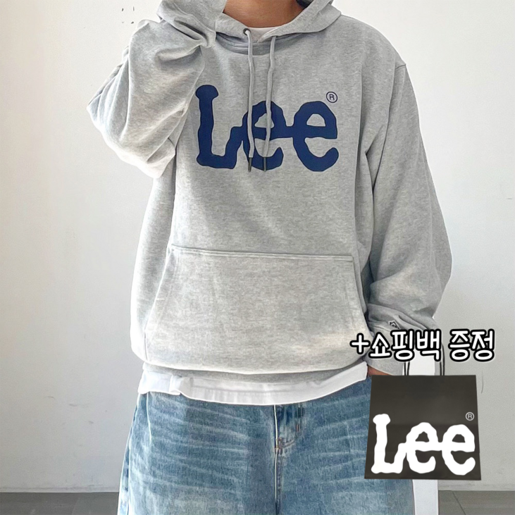 당일출고정품 LEE 리 빅 트위치 로고 후드티 그레이 쇼핑백 당일출고정품 LEE 리 빅 트위치 로고 후드티 그레이 쇼핑백