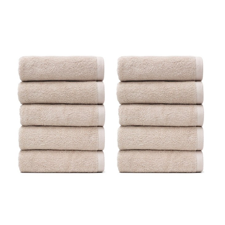 100국내생산 타월톡톡 호텔수건 30수 160g, 베이지, 10장
