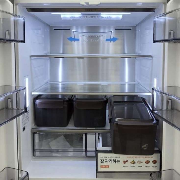 삼성 스텐드형 양문형 김치냉장고 상칸 정품 안심 김치통 8리터  3개 세트 S080S03 RQ42