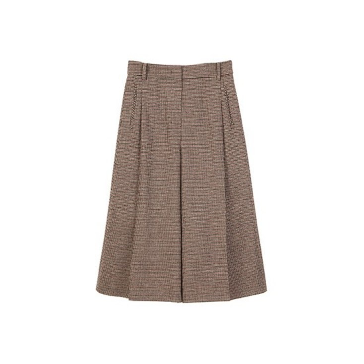 울 블렌디드 체크 큐롯팬츠