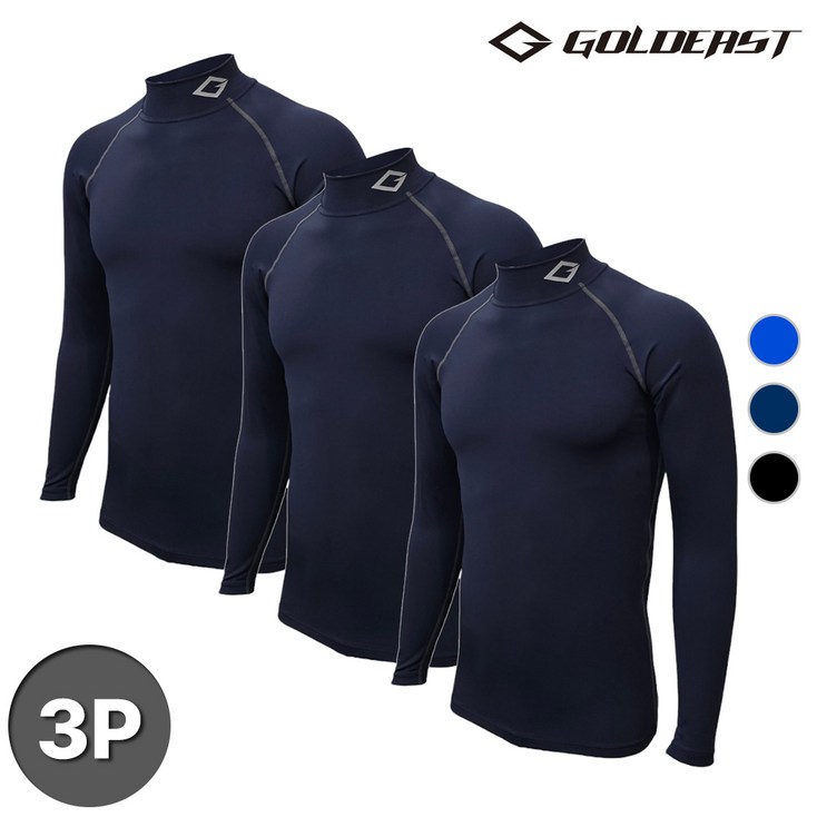 골드이스트 남성용 겨울 기모 언더레이어 긴팔 상의 3매