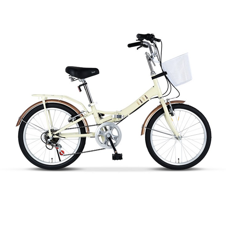 삼천리자전거 KARA 아이보리 미니벨로 20인치 접이식 접이형 바구니 미니 생활 접이식자전거 - 투데이밈