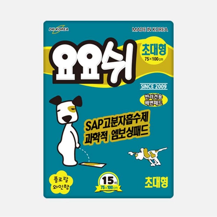 요요쉬 배변패드 와인15매, 6개, 15개입