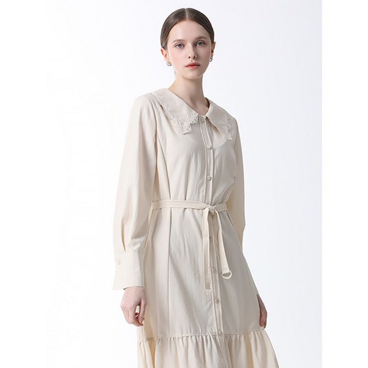 리스트 빅 카라 벨티드 원피스