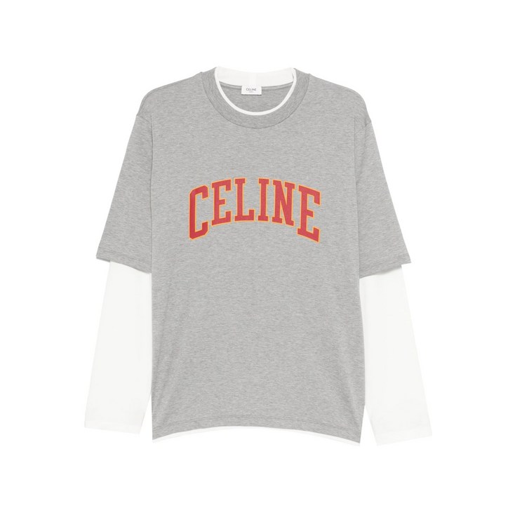 셀린느 로고 프린트 레이어드 티셔츠