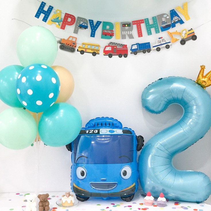 베이비아이 타요 풍선 세돌 두돌 생일파티용품 생일풍선