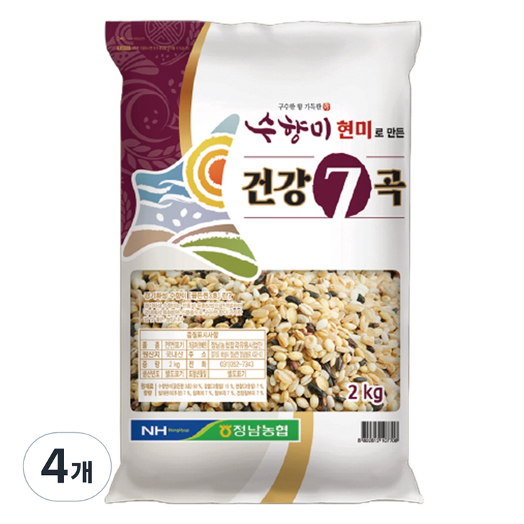수향미 현미로 만든 건강 7곡, 4개, 2kg 수향미 현미로 만든 건강 7곡, 4개, 2kg