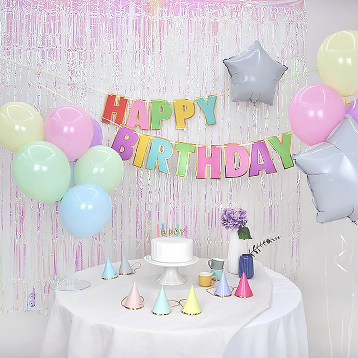 고르고 마카롱 해피뉴이어 파티 이벤트 생일 풍선 가랜드 풀세트, 메리크리스마스 가랜드실버, 1세트