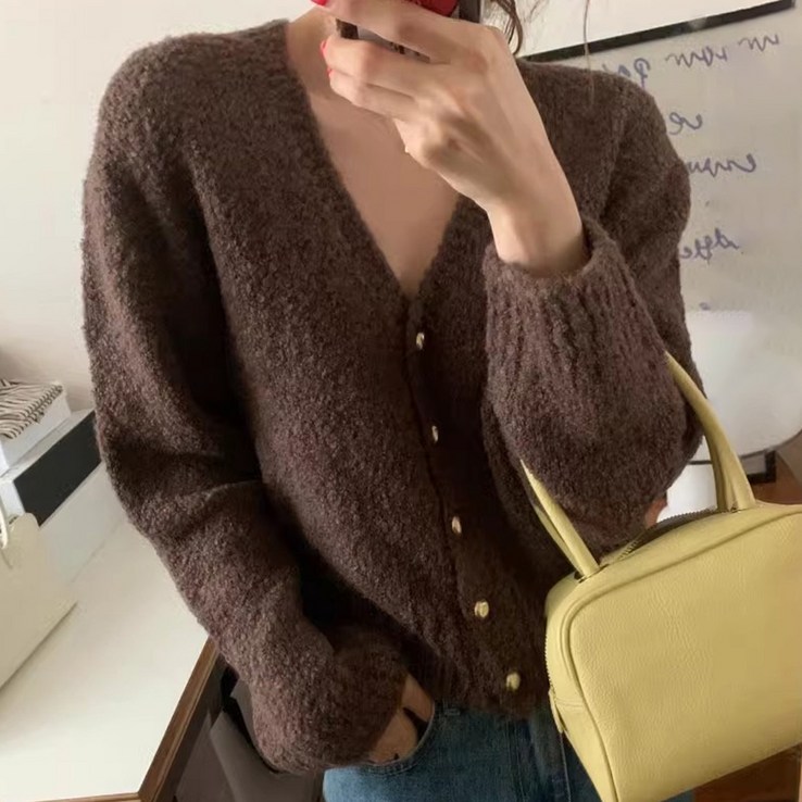 페이퍼먼츠 여성용 브이넥 포근 니트 긴팔 가디건 22986 페이퍼먼츠 여성용 브이넥 포근 니트 긴팔 가디건 22986