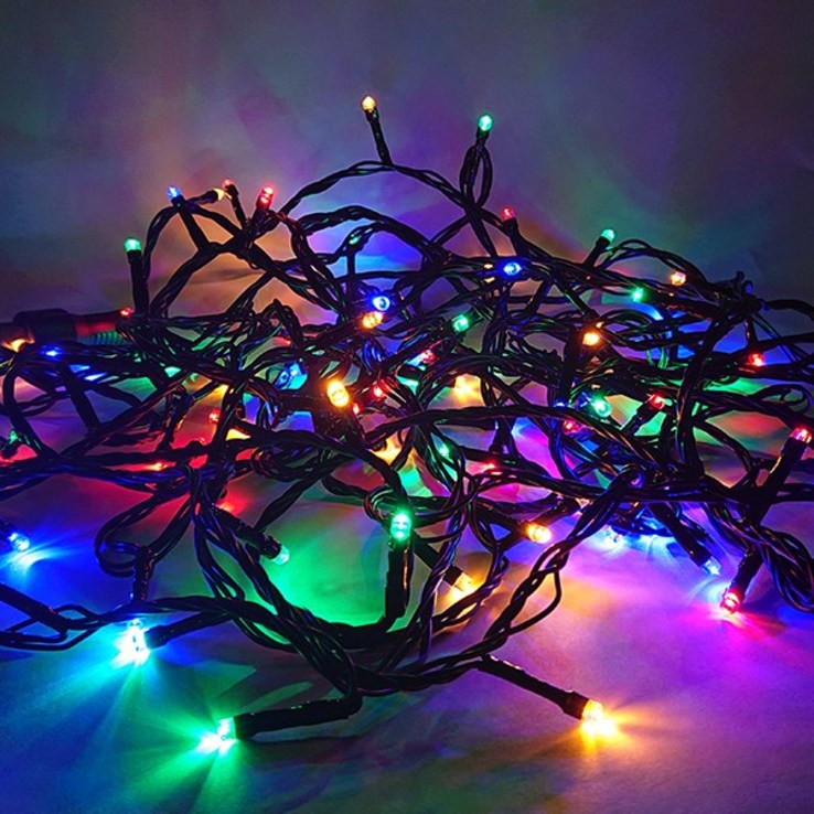 선세이브 LED 은하수 100구 검정선+정류기 세트 크리스마스 트리전구, RGB(4색)