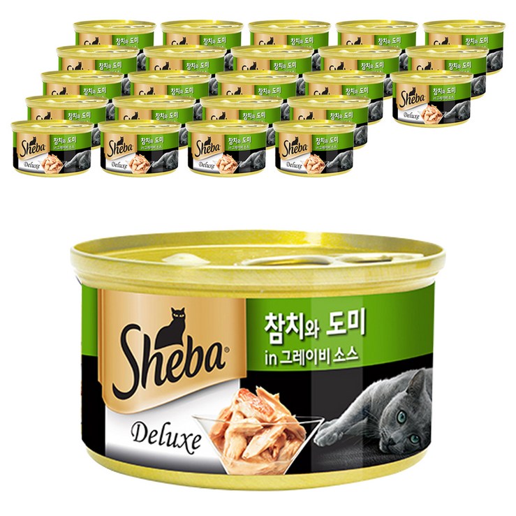 쉬바 반려묘용 간식 캔, 참치  도미 혼합맛, 85g, 24개