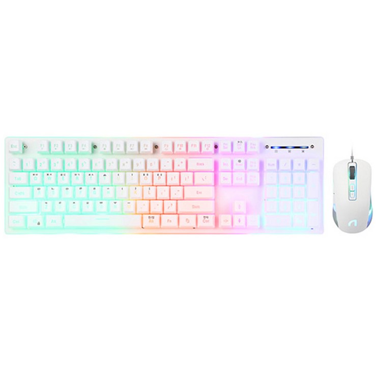 앱코 HACKER 레인보우 LED 게이밍 키보드  마우스 세트 KM400