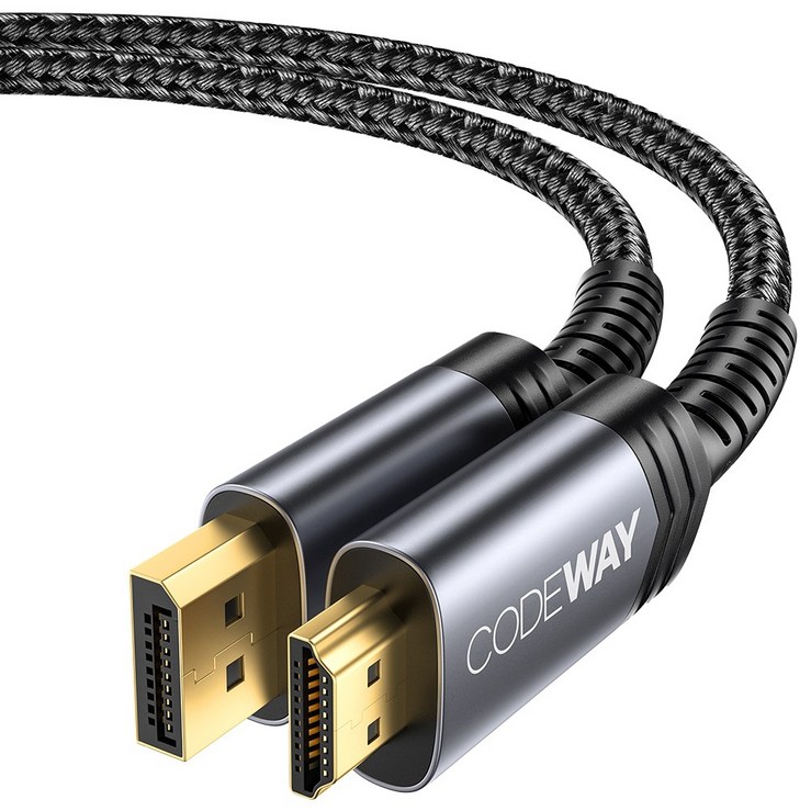 코드웨이 DP to HDMI 모니터 케이블, 2m, 1개 코드웨이 DP to HDMI 모니터 케이블, 2m, 1개