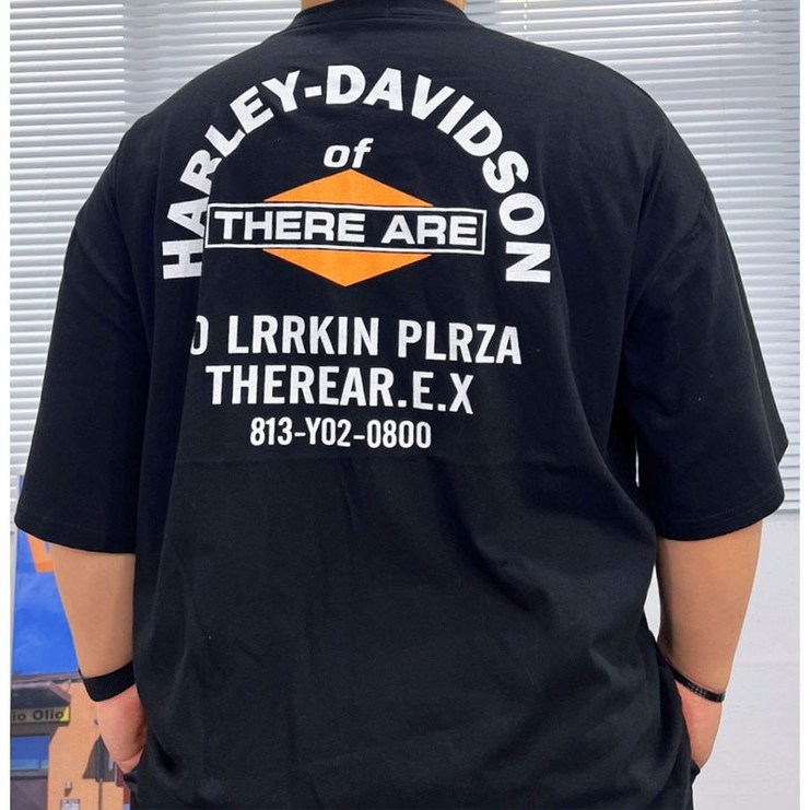 디테일나인 남자 남녀공용 빅사이즈 (XL~4XL) 오버핏 할리데이비슨 여름 반팔티 티셔츠