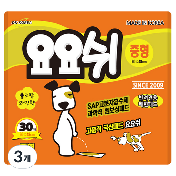 요요쉬 반려견용 배변패드 플로랄 와인향 30매 중형 요요쉬 반려견용 배변패드 플로랄 와인향 30매 중형
