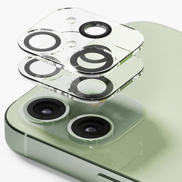 신지모루 빛번짐 방지 휴대폰 카메라 렌즈 강화유리 보호필름 2p 세트, 2매