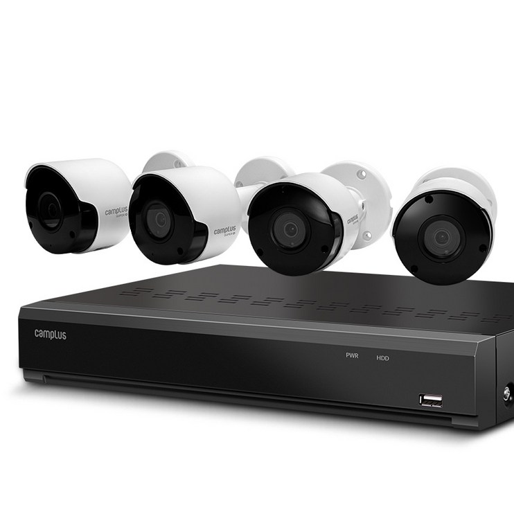 캠플러스 200만화소 뷸렛 CCTV 카메라 실외용 4p 4채널 녹화기 세트 캠플러스 200만화소 뷸렛 CCTV 카메라 실외용 4p 4채널 녹화기 세트