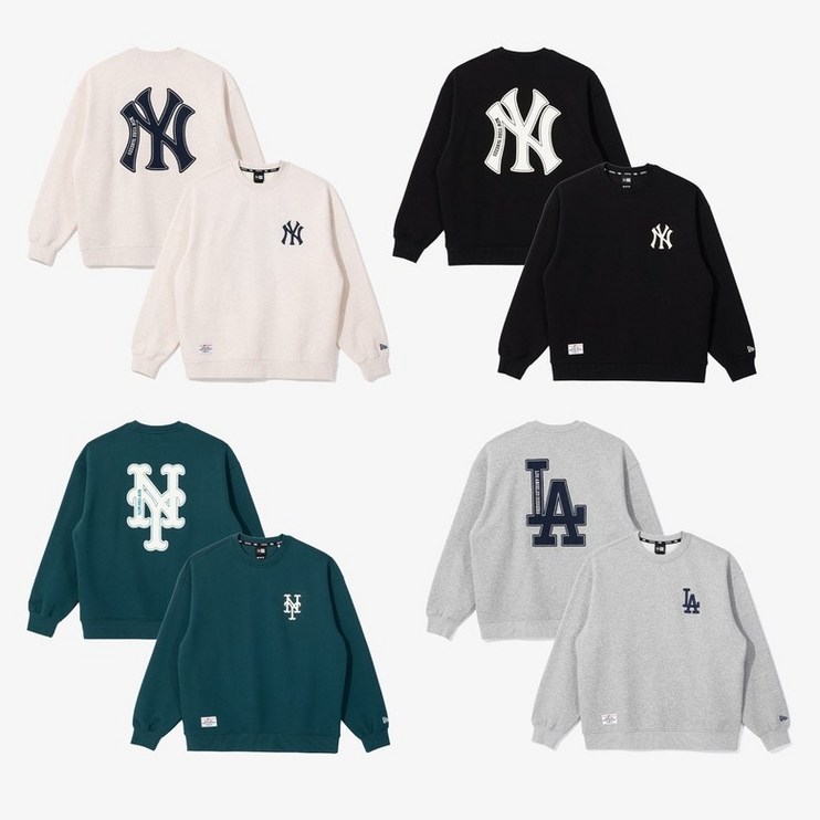뉴에라 공식스토어 뉴에라 남여공용MLB 베이직 로고 맨투맨 4종 모음 뉴에라 공식스토어 뉴에라 남여공용MLB 베이직 로고 맨투맨 4종 모음